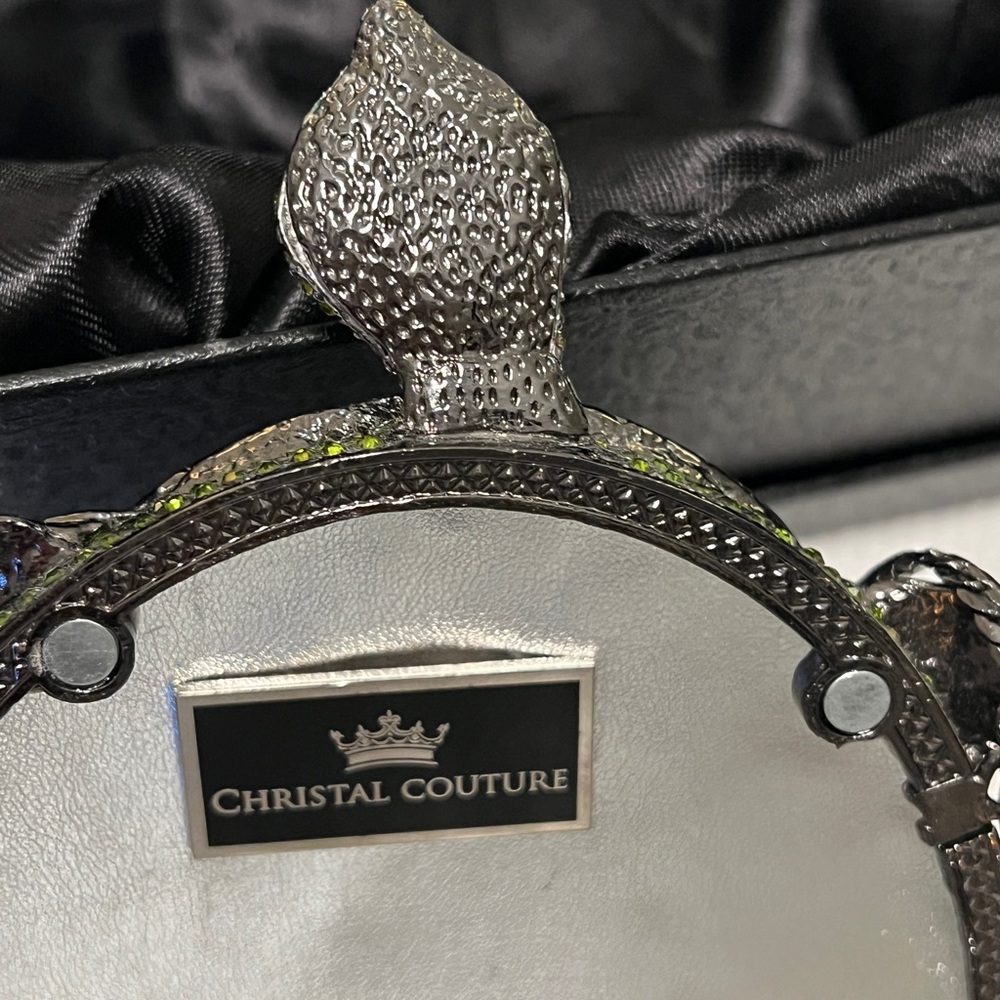 Crystal Couture Green Turtle Clutch | Crystal Rhinestone Evening Bag - Picture 4 of 7